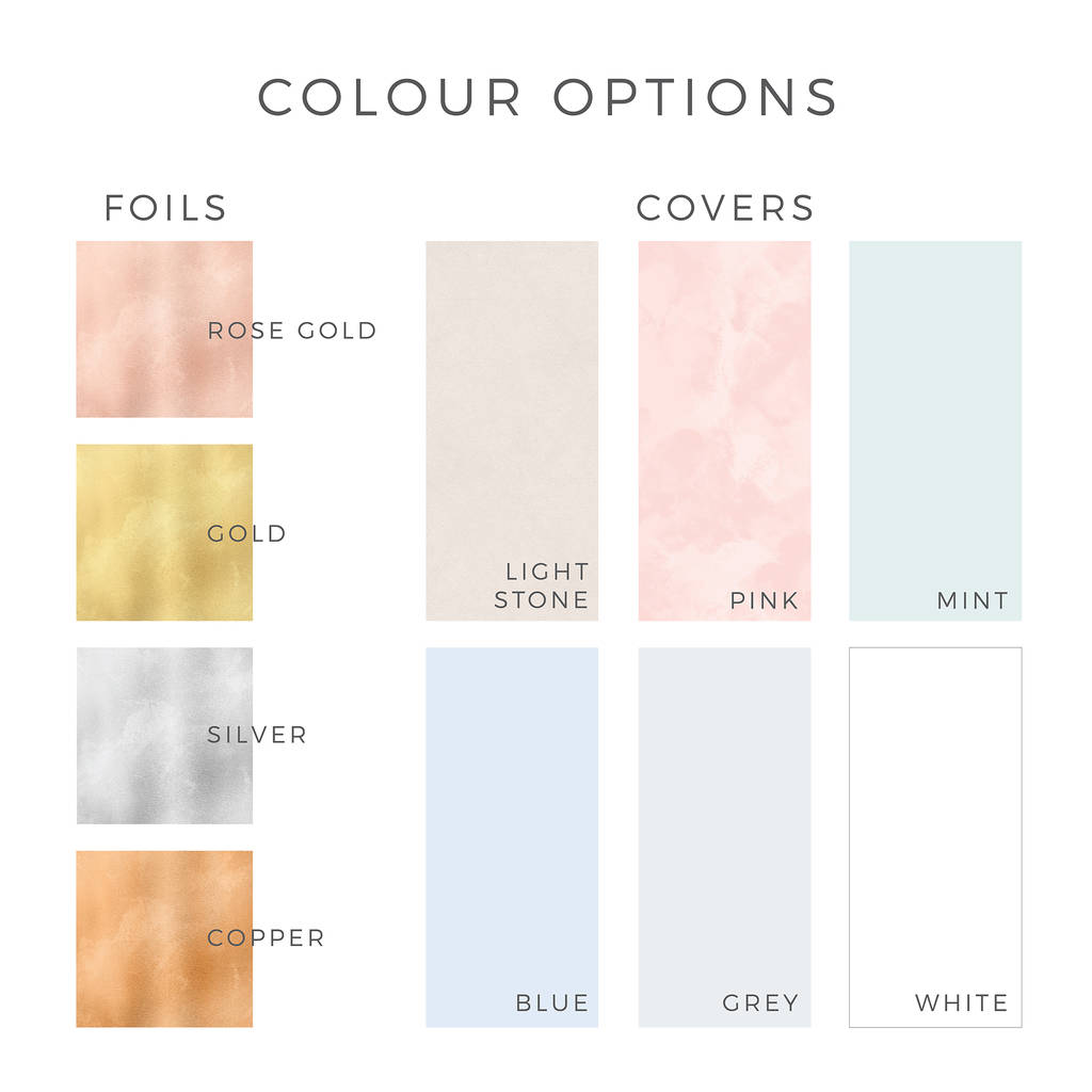 Floral Foil Personalised Wedding Guest Book By LOOM Weddings