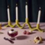 Handmade Blue Wavy Ceramic Candelabra For Four Candles, thumbnail 9 of 9