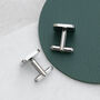 Personalised Men's Silver Tone Square Cufflink With Crystal, thumbnail 4 of 12