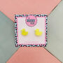 Yellow Glitter Rubber Duck Resin Stud Earrings, thumbnail 1 of 4