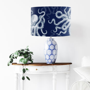 Octopus Lamp Shade, Random Blue On White, 8 of 9