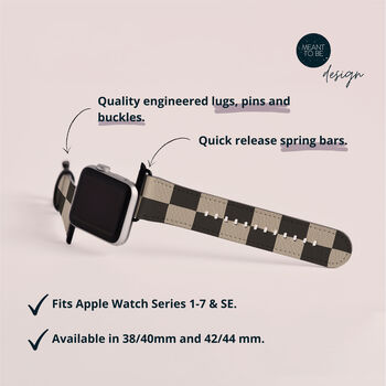 Y2k Black Check Vegan Leather Apple Watch Band, 6 of 6