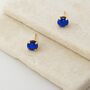 Sapphire Blue Swarovski Crystal Stud Earrings, thumbnail 5 of 6