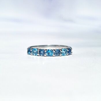 Blue Sapphire And Blue Topaz Eternity Band, 2 of 8