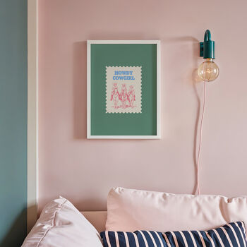 Howdy Cowgirl Western Wall Art Print, 4 of 10