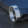 9ct White Gold Wide Flat Wedding Band, thumbnail 2 of 2
