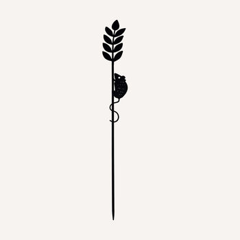 Recycled Metal Harvest Mouse Silhouette Garden Stake, 2 of 3