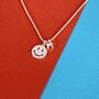 Personalised Smiley Face Charm Sterling Silver Necklace, thumbnail 1 of 4