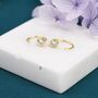 Sterling Silver Crystal Cz Huggie Hoop Earrings, thumbnail 3 of 12