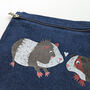 Denim Guinea Pig Pencil Case Or Make Up Bag, thumbnail 3 of 3