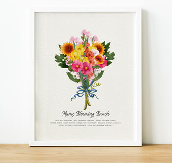 Personalised Family Birth Flower Print | Gift For Mum, 5 of 10