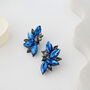 Blue And Grey Leaf Crystal Stud Earrings, thumbnail 3 of 3