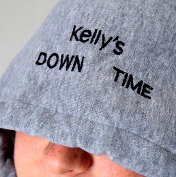 Personalised Down Time Hoodie Travel Neck Pillow, 2 of 4