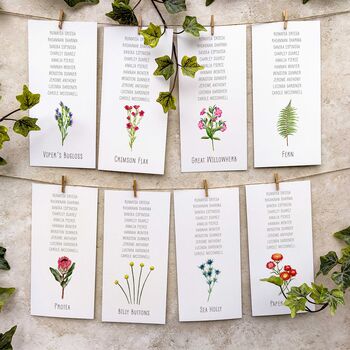 Floral Hanging Table Plan Cards, 6 of 8