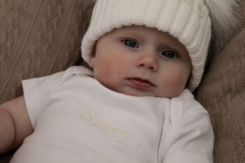 White Embroidered Cotton Babygrow, 3 of 5