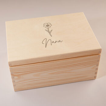 Personalised Birth Flower Memory Box Birthday Gift For Women, 8 of 12