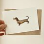 Dachshund Dog Original Watercolour Painting / Card, thumbnail 1 of 3