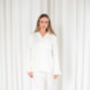 Embroidered 'Bride' Matt Satin Button Through Pyjamas, thumbnail 2 of 12