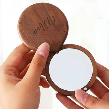 Personalised Wooden Pocket Mirror, 4 of 4