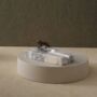 Handmade White Marble Ashtray With Gold Eagle Accent, thumbnail 1 of 5