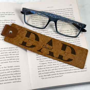 Father's Day Personalised Leather Bookmark From Children, 4 of 7