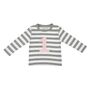 Grey Marl + White Striped Number/Age T Shirt Mallow, thumbnail 1 of 6