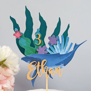 3D Blue Whale Under The Sea Cake Topper, 6 of 9