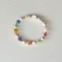 Multi Coloured Smile Pearl Beaded Bracelet, thumbnail 1 of 3