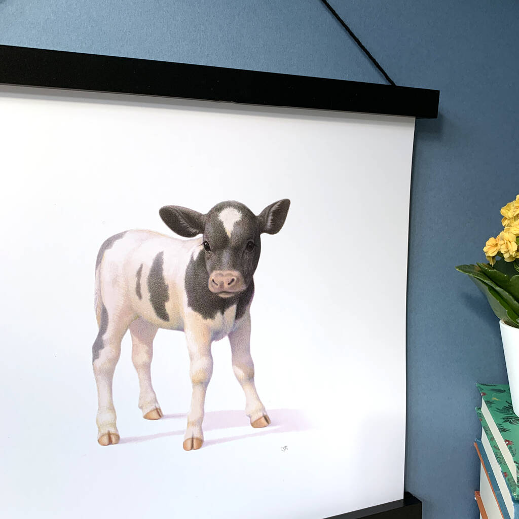 Illustrated Cow Print By Little Blue Zebra | notonthehighstreet.com