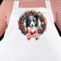 Dog Christmas Wreath Personalised Apron. Multiple Breeds And Colour Options, thumbnail 8 of 12