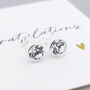 Sterling Silver April Cubic Zirconia Birthstone Stud Earrings, thumbnail 6 of 8