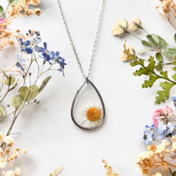 Teardrop Daisy Necklace, 4 of 6