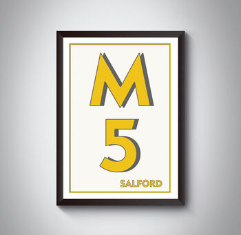 M5 Manchester Typography Postcode Print, 2 of 10