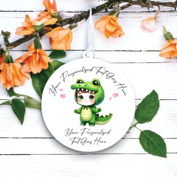 Personalised Cute Child Croc Hearts Decoration Gift, 2 of 2