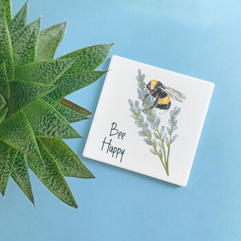 Bee Happy Ceramic Coaster, 9 of 10