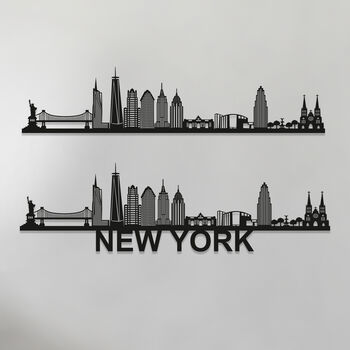 New York Skyline Silhouette Wood Wall Art, 2 of 5