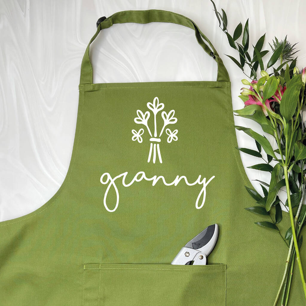 Personalised Apron For Grandma Flower Bouquet By Lovetree Design