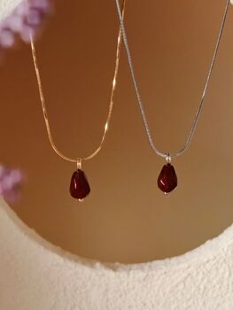 Red Agate Pomegranate Seed Necklace, 5 of 8