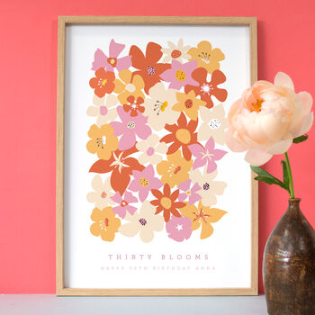 Personalised Thirtieth Birthday Blooms Giclée Print, 4 of 6