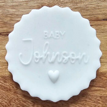 Personalised Baby Shower Debosser Cookie Stamp Cake Toppers, 4 of 6