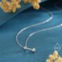Sterling Silver Tiny Dumbbell Pendant Necklace, thumbnail 1 of 12