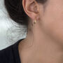 9ct Yellow Gold Mini Textured Creole Hoop Earrings, thumbnail 2 of 3