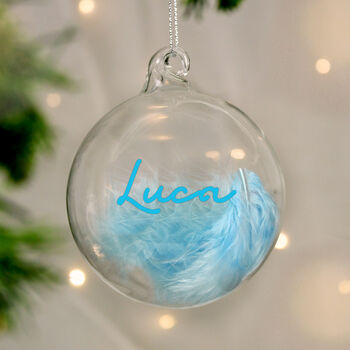 Baby Boy's 1st Christmas Glass Bauble, 2 of 5
