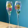 Dragonfly Wildflower Hand Painted Champagne Flute, thumbnail 1 of 6