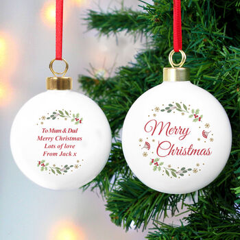 Personalised Merry Christmas Ceramic Bauble, 2 of 6