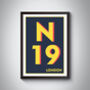 N19 Holloway, Tufnell Park London Postcode Print, thumbnail 9 of 11