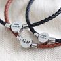 Men's Personalised Leather Bracelet With Disc Clasp, thumbnail 3 of 11