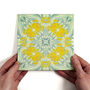 Yellow Green Botanical Ceramic Tile, thumbnail 2 of 9