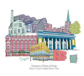 Sheffield Graduation Personalised Skyline Print, 4 of 7