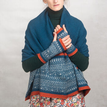 Soft Handmade Fair Isle Knitted Poncho, 5 of 10